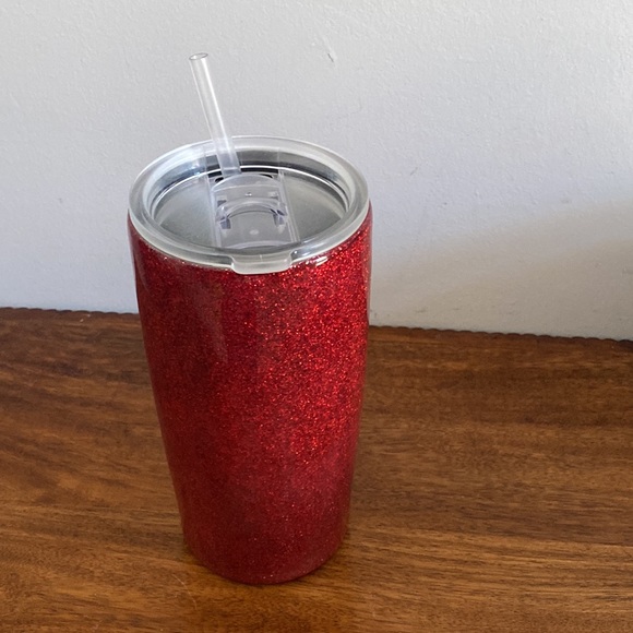 Coca Cola Stainless Steel Travel Tumbler with straw. Sparkly/Glittery. - Picture 15 of 15